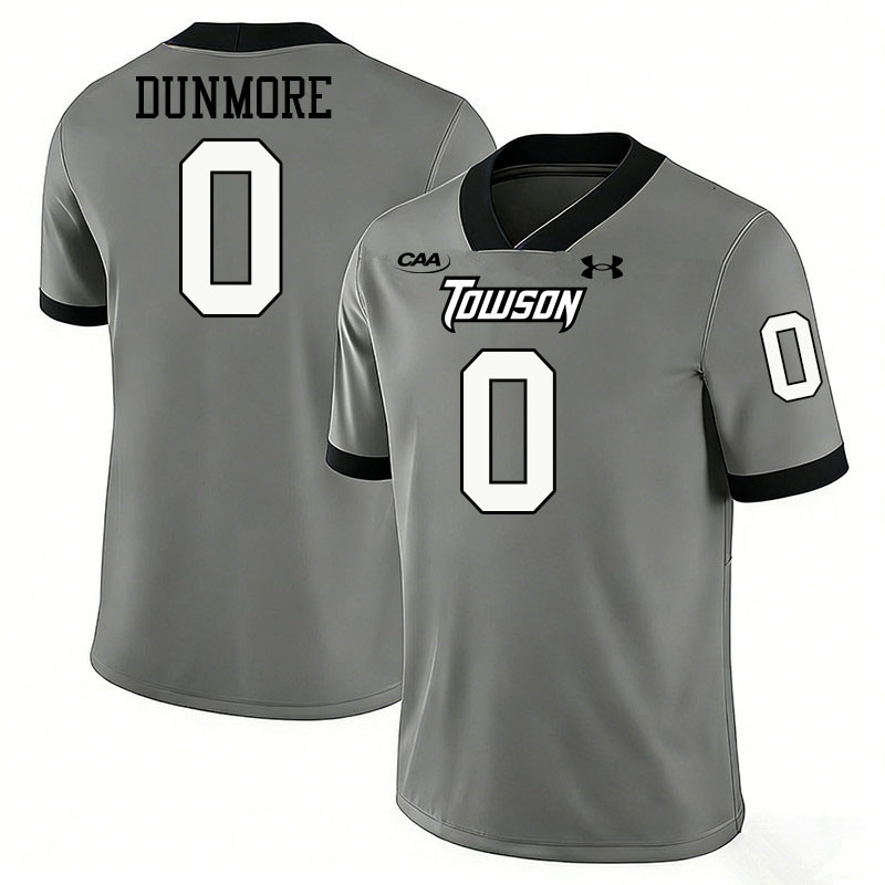 Towson Tigers #0 John Dunmore College Football Jerseys,Uniforms-Grey